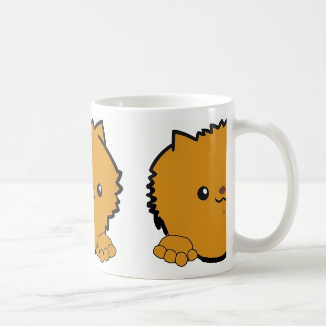 pomeranian tittar orange kaffemugg (Höger)