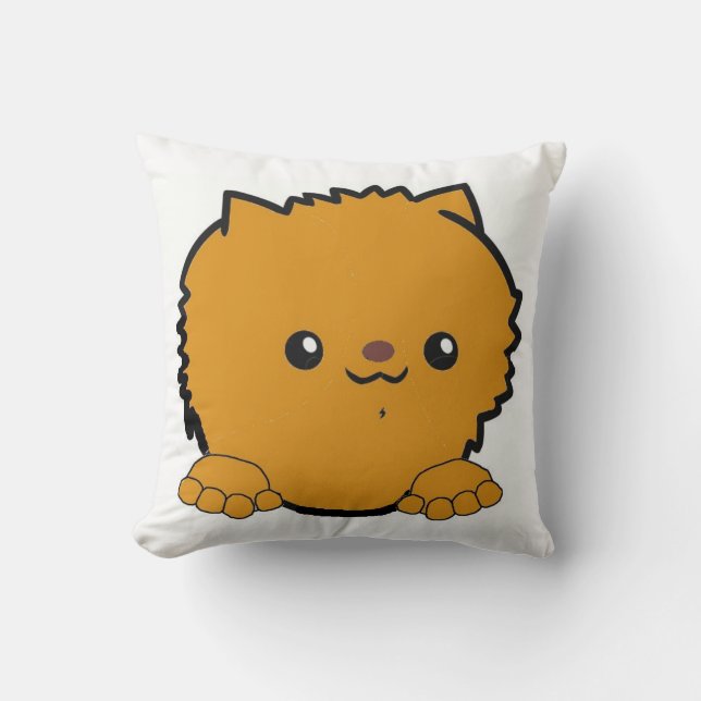 pomeranian tittar orange kudde (Framsida)