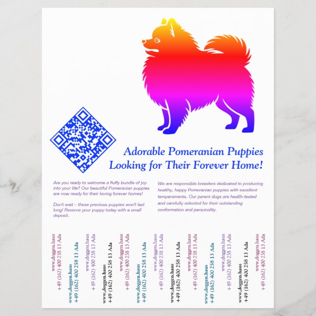 Pomeranian-valpar  reklamblad (Framsidan)