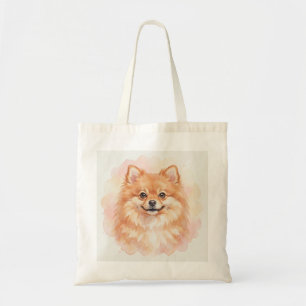 Pomeranian Vattenfärgporträtt Tygkasse