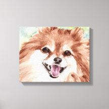 Pomeranian Vattenfärgstryck