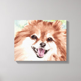 Pomeranian Vattenfärgstryck Canvastryck