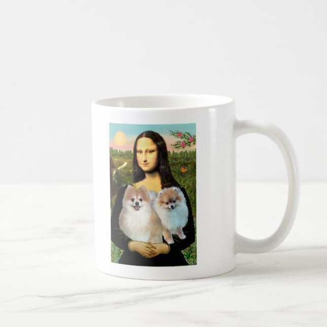 Pomeranianpar 3 - Mona Lisa Kaffemugg (Höger)