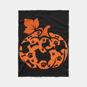 Pomeranians Cute Pumpkin Shape Halloween Thanksgiv Fleecefilt
