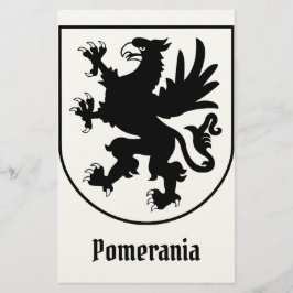 Pomeraniens vapensköld Svart och vit heraldik Brevpapper