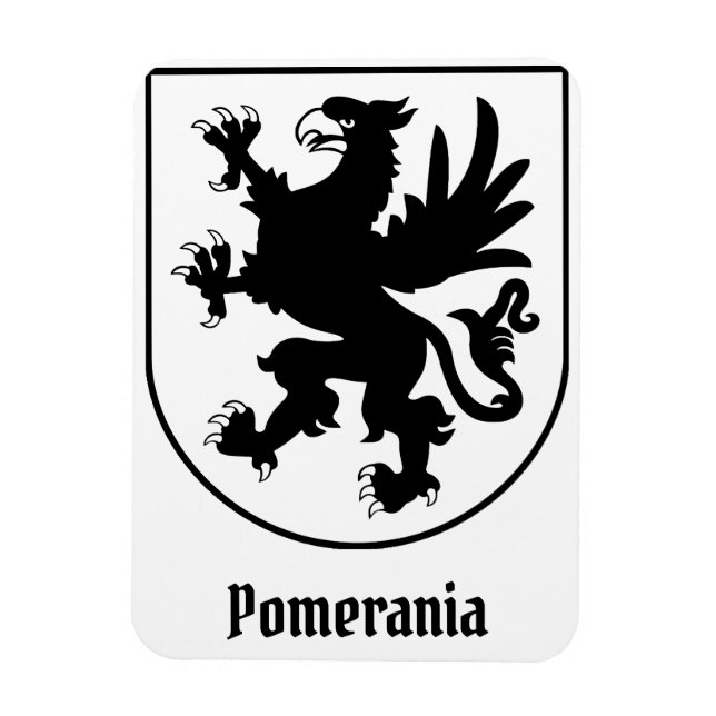 Pomeraniens vapensköld Svart och vit heraldik Magnet (Vertikal)