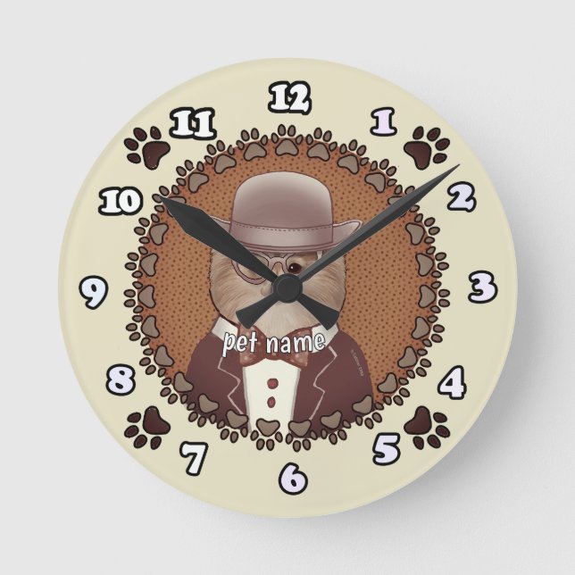 Pomeranska glasögon rund klocka (Framsida)