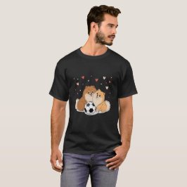 Pomerarias with soccer ball for Valentine's Day T Shirt