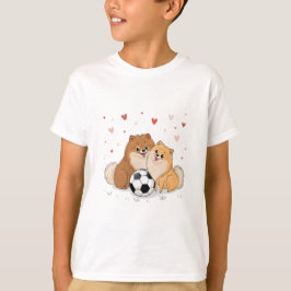 Pomerarias with soccer ball for Valentine's Day T Shirt