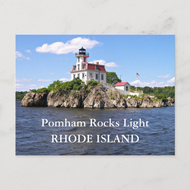 Pomham Sten fyr, Rhode island vykort (Framsida)