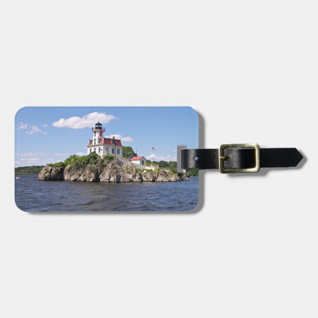 Pomham Sten Lighthouse, Rhode island Bagagebricka (Horisontell Framsida)