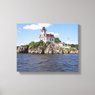 Pomham Sten Lighthouse, Rhode island Canvastryck