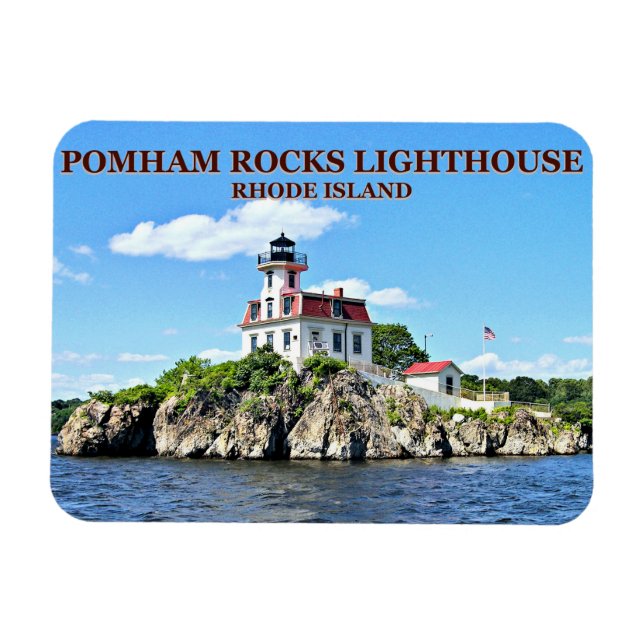 Pomham Sten Lighthouse, Rhode island Flexi Magnet (Horisontell)