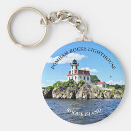 Pomham Sten Lighthouse, Rhode island Keychain Nyckelring