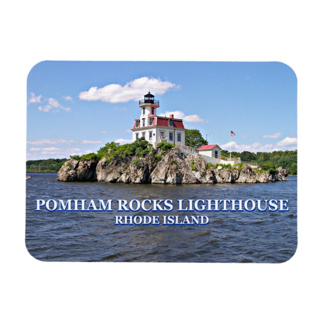 Pomham Sten Lighthouse, Rhode island Magnet (Horisontell)