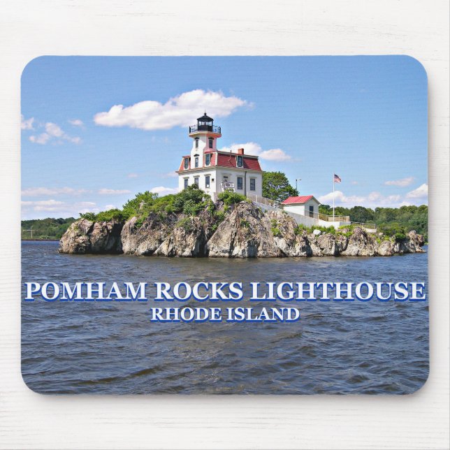 Pomham Sten Lighthouse, Rhode island Mousepad Musmatta (Framsidan)