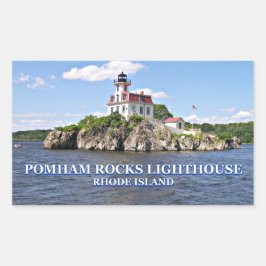 Pomham Sten Lighthouse, Rhode island Rektangulärt Klistermärke