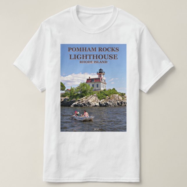 Pomham Sten Lighthouse, Rhode island T Shirt (Design framsida)