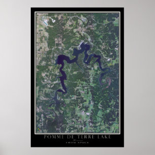 Pomme de Terre Sjö Missouri Satellite Poster Karta