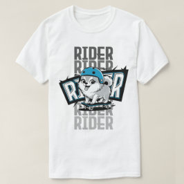 Pommerisk valp som rider på en skateboard t shirt