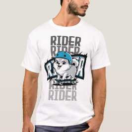 Pommerisk valp som rider på en skateboard t shirt