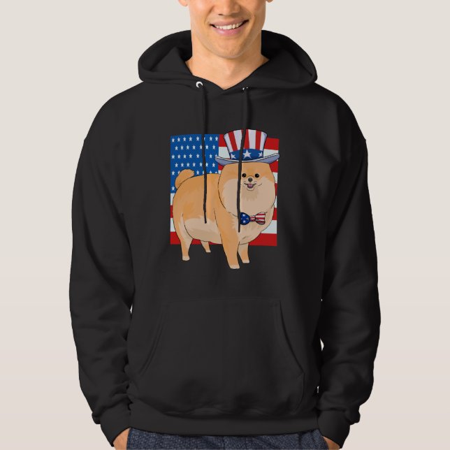 Pommern 4 juli Patriotic farbror Sam Hoodie (Framsida)