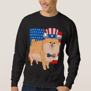 Pommern 4 juli Patriotic farbror Sam Lång Ärmad Tröja
