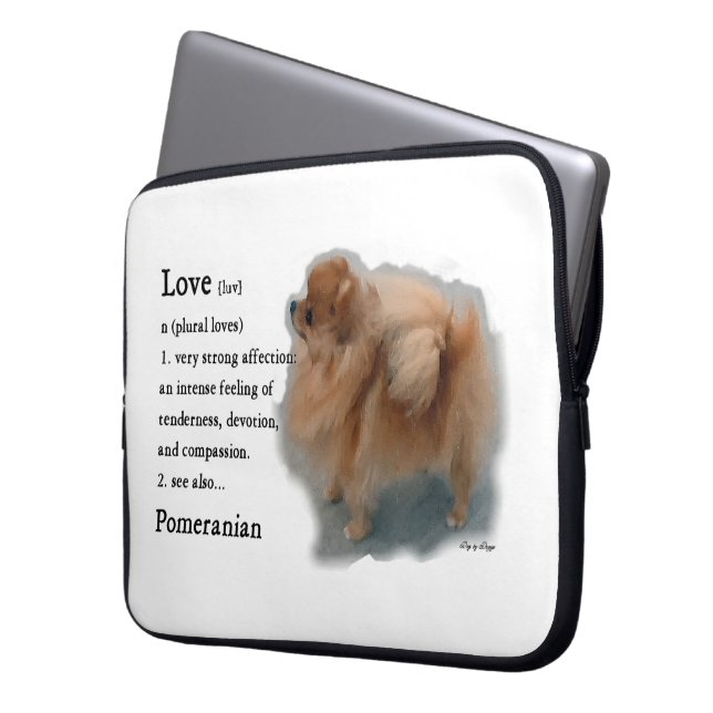 Pommern Älskare Gifts Laptop Fodral (Framsidan Vänster)