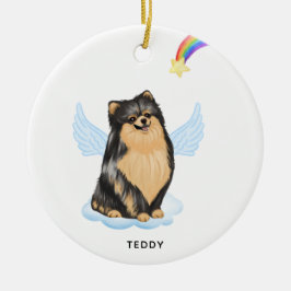 Pommern Angel Personlig Hund Pet Memorial Julgransprydnad Keramik