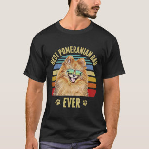 Pommern Best Hund Pappa någonsin Retro Sunset Beac T Shirt