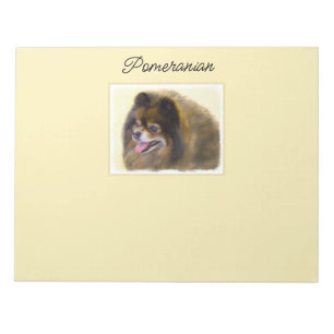 Pommern Black and Tan Painting Original Hund Art Anteckningsblock