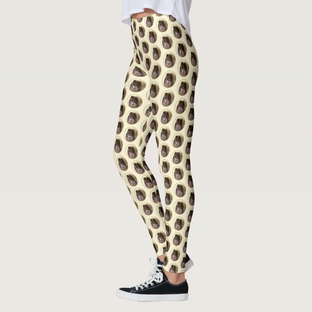 Pommern Black and Tan Painting Original Hund Art Leggings (Vänster)