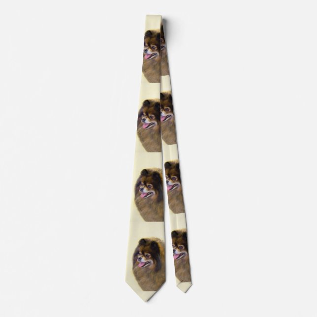 Pommern Black and Tan Painting Original Hund Art Slips (Framsida)