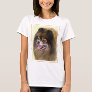 Pommern Black and Tan Painting Original Hund Art Tee