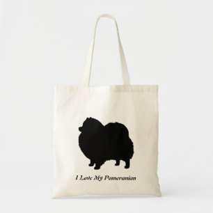 Pommern Black Hund Silhouette-Anpassningsbar Tygkasse