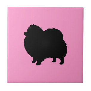 Pommern Black Hund Silhouette Kakelplatta
