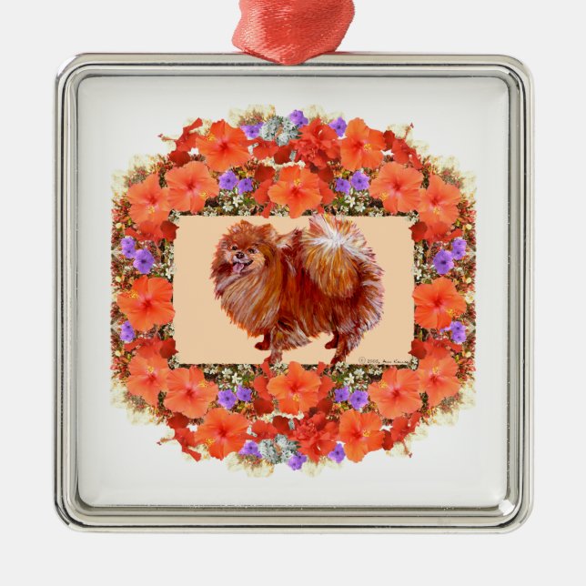 Pommern Blommigt Julgransprydnad Metall (Framsidan)