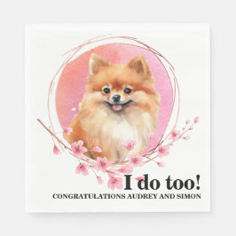 Pommern Bröllop Napkins med Hundar foto Pappersservett