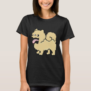 Pommern Cream (Fullt Body) Blue Bg T Shirt