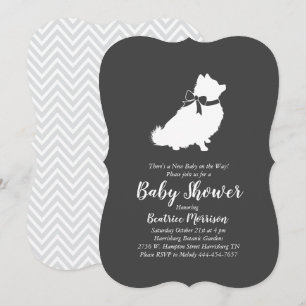 Pommern Dog Baby Shower Gender Neutral Inbjudningar