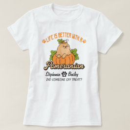 Pommern Fall Thanksgiving Halloween Spitz Hund T Shirt