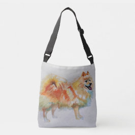 Pommern German Spitz hund hundar Crossbody Bag Axelväska