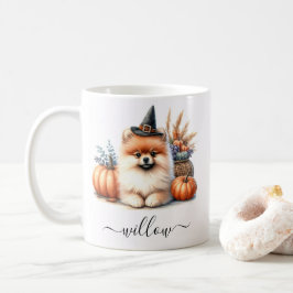 Pommern Halloween Mugg med Personlig Namn