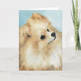 "Pommern Head Study" Hund Art Greeting Card Kort