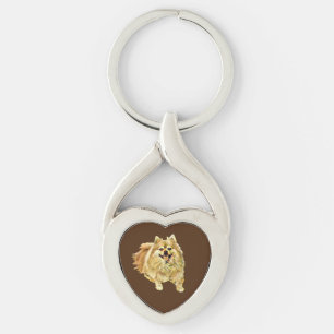Pommern Heart-Nyckelringen Twisted Heart Silverfärgad Nyckelring