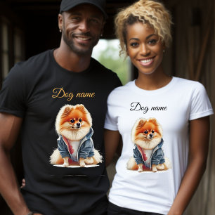 Pommern-Hund anpassar Namn, ditt eget Hund Namn T Shirt
