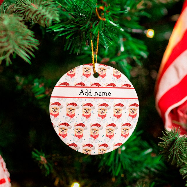 Pommern Hund aveln julstjärnor Julgransprydnad Keramik (Skapare uppladdad)