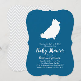 Pommern Hund Baby Shower Blue Boy Inbjudningar