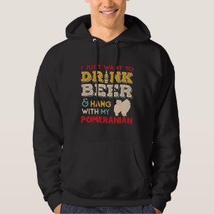 Pommern Hund Beer Älskare Hoodie