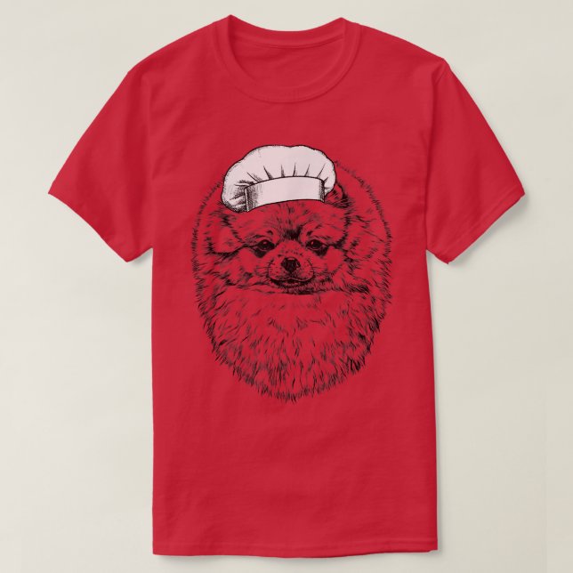 Pommern Hund Cook Chef Funny Cooking T Shirt (Design framsida)